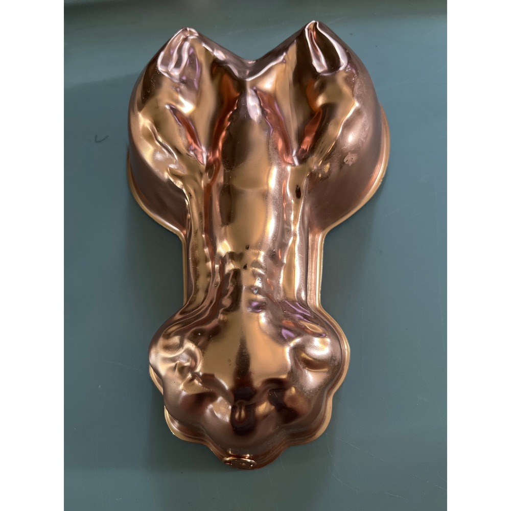 Vintage Copper Lobster Jello Mold Cake Pan Coastal Kitchen Decor 10.5 Inch